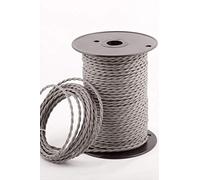 Cable de iluminación trenzado de seda trenzado de 3 núcleos, 5 m, color gris, 0,75 mm, 5 m, gris