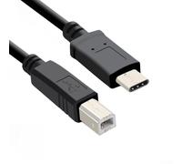 Cable de impresión USB C a USB B para HP para escáner Canon, adaptador de conector de impresora de teléfono móvil, cable de datos de cobre para Android, negro, 1 m, 1,5 m, 2 m para opciones (1 m)