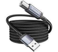 Cable de impresora USB 2.0 extralargo 5 m, USB tipo A anf tipo B, cable de escáner compatible con HP, Canon, Dell, Epson, Lexmark, interfaz de audio, teclado Midi y más