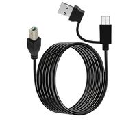 Cable de impresora USB 2 en 1 de 2 m, cable de impresora USB 2.0 macho a B macho, compatible con HP, Canon, Epson, Brother, Dell, impresoras Samsung, escáneres, dispositivos DAC