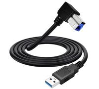 Cable de impresora USB 3.0 con ángulo de 90 grados, USB 3.0 tipo A macho a B macho para impresora HP Epson, Dell, Canon, Lexmark, Xerox, Bruder, Samsung (1,5 metros)