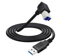 Cable de impresora USB 3.0 con ángulo de 90 grados, USB 3.0 tipo A macho a B macho para impresora HP Epson, Dell, Canon, Lexmark, Xerox, Bruder, Samsung (1,5 metros)