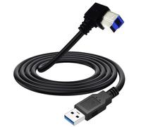 Cable de impresora USB 3.0 de ángulo de 90 grados, USB 3.0 tipo A macho a B macho, cable de impresora compatible con HP, Epson, Dell, Canon, Lexmark, Xerox, Bruder, Samsung (1,5 metros) (abajo)