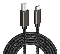 Cable de impresora USB B a USB C de 9.8 pies, 3 metros, USB C a USB tipo B 2.0, compatible con MacBook Pro, DELL, ASUS, HP, Acer, iPad Pro 2020 para impresora HP, Epson, Brother, Lexmark, Canon, gris