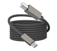 Cable de impresora USB B a USB C trenzado de nailon para MacBook Pro/Air, HP/Epson/Canon, escáner (tipo C, 2 m)