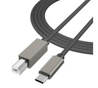 Cable de impresora USB B a USB C trenzado de nailon para MacBook Pro/Air, HP/Epson/Canon, escáner (USB, 1 m)