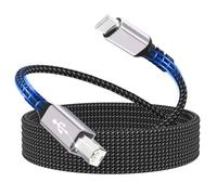 Cable de Impresora USB-C a USB-B de 2M, Trenzado de Nailon Compatible con MacBook Pro/Air, iMac, Matebook, Dell XPS, HP, Epson, Canon, Brother, Lexmark