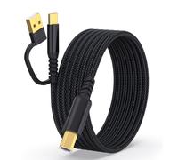Cable de impresora USB C de 2 m, cable impresora USB 2.0 a tipo C de nailon trenzado, 2 en 1 incluye adaptador USB-C a USB, compatible con HP,Samsung,MacBook Pro/Air,Pad Pro,Canon,Lexmark,Dell