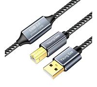 Cable de impresora USB de 25 m, cable de impresora USB de alta velocidad, USB 2.0 A macho a tipo B, cable de escáner de impresora compatible con HP, Canon, Epson, Samsung, etc. (25 m)