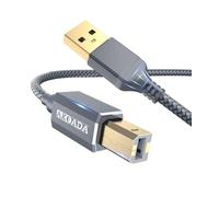 Cable de impresora USB de, cable de escáner A a B 2.0, cable de impresora para HP, Canom, Deli, Epsom, Lexnark, Xerax, Brather, etc. (Gris) (Gris, 3.0M)