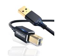 Cable de impresora USB de, cable de escáner A a B 2.0, cable de impresora para HP, Canom, Deli, Epsom, Lexnark, Xerax, Brather, etc. (Gris) (Negro, 4.5M)