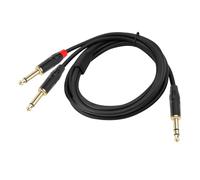 Cable de inserción divisor en Y estéreo de 1/4 pulgadas, macho de 1/4 pulgadas a dos cables macho de 6,35 mm