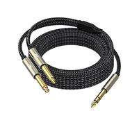 Cable de inserción divisor en Y estéreo TRS de 1/4 pulgadas, (16 pies) conector macho de 1/4 pulgadas a doble cable TS mono macho de 6,35 mm, cable de conexión de audio