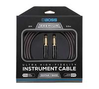 Cable de instrumento de fidelidad ultraalta BOSS BIC-P18 - 18ft / 5.5m - Conectores de 1/4" chapados en oro de 24 qte de recto a recto - Para guitarra y bajo, con un sonido superior
