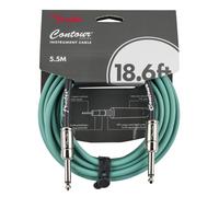Cable de instrumento Fender Contour, cable de guitarra, accesorios de guitarra, recto/recto, verde Sherwood, 57 m