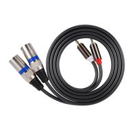 Cable de interconexión de audio de alto rendimiento, adaptador duplicador de fono que convierte conectores RCA duales a XLR macho con alivio de