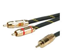 Cable de interconexión de audio ROLINE GOLD 3,5mm estéreo - 2x Cinch, conector - conector 2.5m