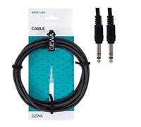 GEWA Cable de interconexión Basic Line 0,9 m, negro, clavija estéreo de 6,3 mm - clavija estéreo de 6,3 mm, 190340