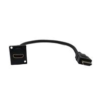 Cable de interfaz multimedia de alta definición tipo D para montaje en panel, cable macho a hembra, montaje con brida, conector pasante