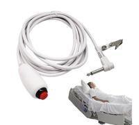 Cable de llamada de enfermería - Cable impermeable para botones, línea médica de 9,8 pies de largo con clip, 6,35 mm, alambre con núcleo de cobre, chapado en níquel resistente, para camas