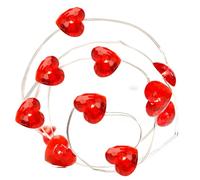 Cable de Luces LED de 300 cm/30 Lámparas, Decoración de Luces de Hadas en Forma de Corazón Rojo, Guirnalda de Luces con 8 Modos, Cadena de Luces de Plata Alambre, para San Valentín/Bodas/Fiestas