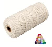 Cable de macrame de color macrame de macrame natural 2 mm/3 mm/4 mm/5 mm/6 mm Macrame Cable de algodn Macrame Hilo de hilo suave Cable de manejo sua