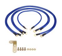 Cable de Masa Universal para Coche 5 Puntos, Kit de Cableado de Tierra, 5 Piezas, Azul - Mejora el Arranque y Aumenta Potencia, Optimiza Eficiencia de Batería y Seguridad Nocturn