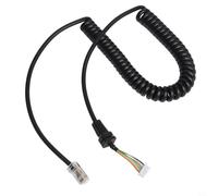 Cable de micrófono de repuesto de 6 pines para Yaesu MH-48 MH-48A6J MH-36 MH-36A6J MH-42 compatible con FT 100 FT 100D FT 90R FT 1500 FT 2800 FT 7100 FT 8800 cable de micrófono en espiral ABS