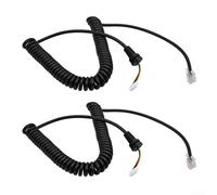 Cable de micrófono, paquete de 2 cables en espiral, cable de repuesto de 6 pines para radios de mano, material ABS, diseño elástico flexible, entusiastas del jamón