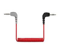 Cable de Micrófono TRS a TRRS de 3,5 mm, Cable Compatible con Rode SC7 Videomicro Wireless Go BOYA Otros Micrófonos Externos, Espiral Ángulo Recto Macho a Macho de 1/8, Conexión Smartphones Cámaras