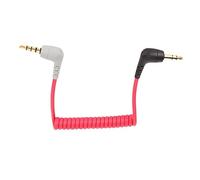 Cable de Micrófono TRS a TRRS de 3,5mm, Cable de Micrófono de ángulo Recto en Espiral Macho a Macho de 1/8 para Rode SC7, para Videomicro, para Wireless Go, para BOYA