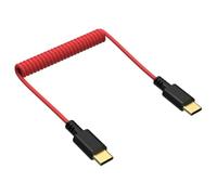 Cable de micrófono USB C a USB C en espiral compatible con DJI Mic Mini, Mic 2, Mic 1, Rode Wireless PRO, GO II, GO, Hollyland Lark M1 M2 150, chapado en oro, para iPhone 16 15, Samsung Galaxy
