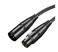 Cable de Micrófono XLR de 6 Metros, Cable de Audio Negro Macho a Hembra, Material de PVC de Sonido Claro para Actuaciones en Escenario