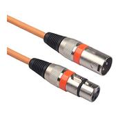 Cable de Micrófono XLR Macho de 3 Clavijas a XLR Hembra Cable de Parche equilibrado Cable de extensión OFC de micrófono para Amplificador Mezclador de micrófono (Naranja 1m)