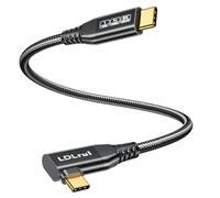 Cable de monitor USB C a USB C 8K @60Hz/4K @144Hz, cable de video USB C en ángulo recto, transferencia de datos USB C de alta velocidad de 40 Gbps, USB C 3.2 Gen 2x2, carga rápida de 240 W para iPhone