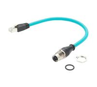 Cable de montaje en panel M12 X Code 8 pines a RJ45, cable Ethernet blindado M12 hembra a RJ45 CAT6A, S/FTP GigE flexibilidad para cámara industrial de visión industrial, sensor PoE, 0,3 m