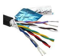 Cable de par Trenzado blindado de 1 m, Cable de Control de señal de comunicación con núcleo de Cobre estañado de 26 24 AWG, 2/4/6/8/10 núcleos(10 Core 24AWG 0.2mm)