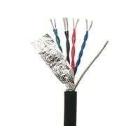 Cable de par trenzado blindado multicolor 8 núcleos 0,2-0,3 mm² 24-22 AWG cobre estañado (5 m)(8C 0.2mm2)