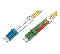 DIGITUS DK-293LCA3LC-02, Cable De Fibra Óptica OS2, 2 m, LC (APC) a LC (PC), Dúplex, 1/10 Gbit/s, Cable LAN De Fibra Óptica Monomodo SM, Tipo De Fibra: 9/125 µ, Amarillo (Yellow)