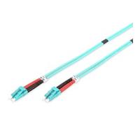 Cable de parche LWL, dúplex, conector LC > LC, multimodo OM3 turquesa