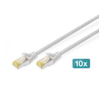 Cable de parche (patch cord) RJ45-RJ45, cat.6A, S/FTP, AWG 26/7, LSOH, 0.25m, gris, 10ud.