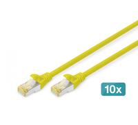 Cable de parche (patch cord) RJ45-RJ45, cat.6A, S/FTP, AWG 26/7, LSOH, 2m, amarillo, 10 unidades