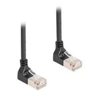 Cable de parche RJ-45 Cat.6a S/FTP, Slim 90° angular negro