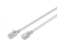 Cable de parcheo (patch cord) slim RJ45-RJ45, Cat. 6A, F/FTP, AWG 32/7, LSOH, 10 m, gris