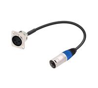 Cable de paso de montaje en Panel XLR tipo D a conector, convertidor hembra a macho de 3 pines Compatible con micrófono de 0,3 M-15M(C1029-D1014MSLBU,8m)