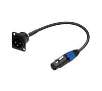 Cable de paso de montaje en Panel XLR tipo D a conector, convertidor hembra a macho de 3 pines Compatible con micrófono de 0,3 M-15M(C1022-D1014FBKBU,2m)