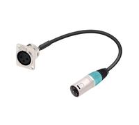 Cable de paso de montaje en Panel XLR tipo D a conector, convertidor hembra a macho de 3 pines Compatible con micrófono de 0,3 M-15M(C1029-D1014MSLGN,1.5m)