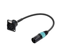 Cable de paso de montaje en Panel XLR tipo D a conector, convertidor hembra a macho de 3 pines Compatible con micrófono de 0,3 M-15M(C1021-D1014MBKGN,8m)