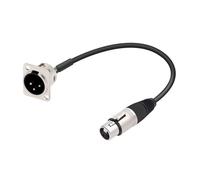 Cable de paso de montaje en Panel XLR tipo D a conector, convertidor hembra a macho de 3 pines Compatible con micrófono de 0,3 M-15M(C1028-D1014FSLBK,1m)