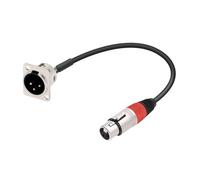 Cable de paso de montaje en Panel XLR tipo D a conector, convertidor hembra a macho de 3 pines Compatible con micrófono de 0,3 M-15M(C1028-D1014FSLRD,0.5m)